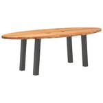 vidaXL Table à manger marron clair bois de chêne massif ovale
