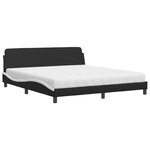 vidaXL Lit avec matelas Dover noir et blanc 180x200 cm similicuir