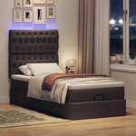 vidaXL Cadre de lit ottoman avec matelas marron foncé 100x200 cm tissu