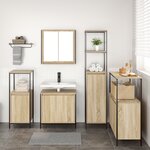 vidaXL Ensemble de 5 meubles de salle de bain en bois d'ingénierie chêne Sonoma