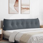 vidaXL Coussin de Dos Gris foncé 180 x 24 x 50 cm Velours