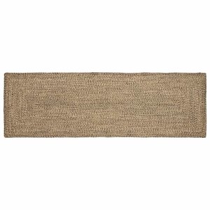 vidaXL Tapis de surface Rectangulaire Naturel et Noir 80 x 200 cm Jute