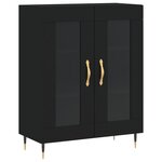 vidaXL Buffet haut Noir 69 5x34x180 cm Bois d'ingénierie
