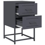 vidaXL Tables de chevet 2 Pièces anthracite 36x39x60 5 cm acier