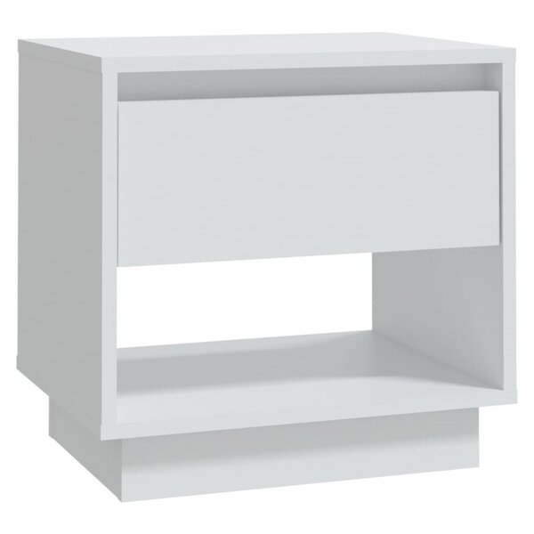 vidaXL Table de chevet Blanc 45x34x44 cm bois d'ingénierie
