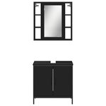 vidaXL Ensemble de meubles salle de bain 2 Pièces noir bois d'ingénierie
