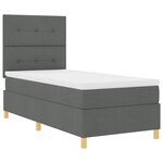 vidaXL Lit à ressorts avec matelas gris foncé 90 x 200 cm tissu