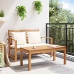vidaXL Ensemble de canapé de jardin 2 Pièces Naturel Bois de teck solide