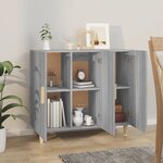 vidaXL Buffet sonoma gris 90x34x80 cm bois d'ingénierie