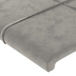 vidaXL Tête de lit avec oreilles Gris clair 147x23x118/128 cm Velours