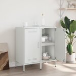 vidaXL Buffets 2 Pièces blanc 36x39x79 cm acier
