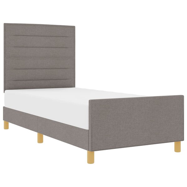 vidaXL Cadre de lit avec tête de lit Taupe 90 x 200 cm tissu