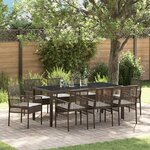 vidaXL Ensemble de salle à manger de jardin 9 pièces en poly rattan brun