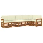 vidaXL Ensemble de canapés d'extérieur 6 pc Naturel et Crème Polyester