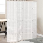 vidaXL Cloison de séparation 4 panneaux blanc bois de paulownia massif
