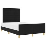 vidaXL Cadre de lit avec tête de lit Noir 140 x 200 cm tissu