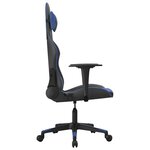 vidaXL Chaise de jeu de massage Noir et bleu Similicuir