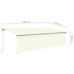 vidaXL Auvent rétractable automatique avec store 5x3 m Crème