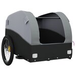 vidaXL Remorque de vélo noir et gris 30 kg fer