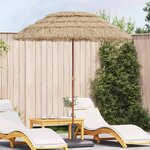 vidaXL Parasol de plage Marron Ø 160 x 196 cm Acier
