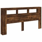 vidaXL Tête de lit à LED chêne fumé 200x18 5x103 5cm bois d'ingénierie