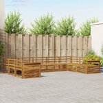 vidaXL Ensemble de canapés d'extérieur 9 Pièces Naturel