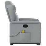 vidaXL Fauteuil de massage inclinable Gris clair Tissu