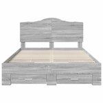 vidaXL Cadre de lit Gris Sonoma 150 x 200 cm Bois d'ingénierie