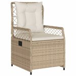 vidaXL Ensemble à manger de jardin et coussins 9 Pièces beige Poly rotin