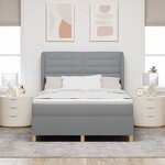vidaXL Lit à ressorts avec tête de lit Gris clair 200 x 140 cm tissu