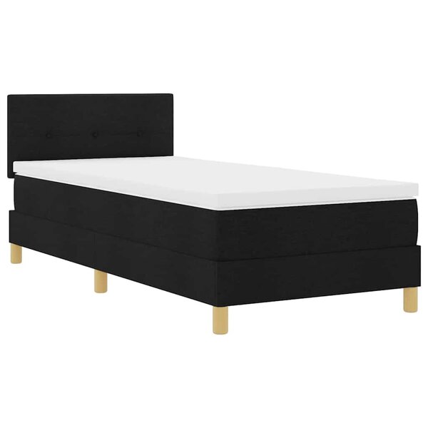 vidaXL Lit à ressort LED avec matelas avec LED Noir 100 x 200 cm tissu