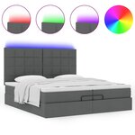 VidaXL Cadre de lit ottoman avec matelas gris foncé 200x200cm tissu