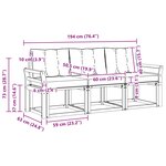 vidaXL Ensemble de canapés d'extérieur 3 pc Blanc et noir