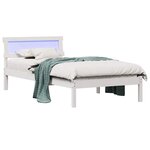 vidaXL Cadre de lit avec tête de lit Blanc 90 x 190 cm Pin massif