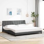 vidaXL Cadre de lit sans matelas gris foncé 200x200 cm tissu