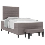 vidaXL Lit à ressorts avec matelas Taupe 120 x 200 cm tissu