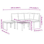 vidaXL Ensemble de banc de jardin avec coussins 4 Pièces noir