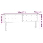 vidaXL Tête de lit à LED Gris foncé 183x16x78/88 cm Tissu