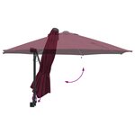 vidaXL Parasol mural avec LEDs bordeaux  248 cm