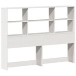 vidaXL Tête de lit avec rangement blanc 140 cm bois massif de pin