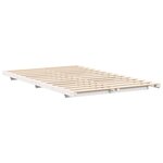 vidaXL Cadre de lit surélevé Blanc 140 x 190 cm Bois massif en pin
