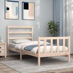 vidaXL Cadre de lit avec tête de lit 90x200 cm bois massif