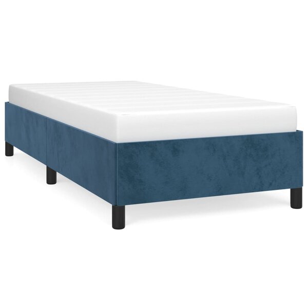 vidaXL Cadre de lit Bleu foncé 90x190 cm Velours