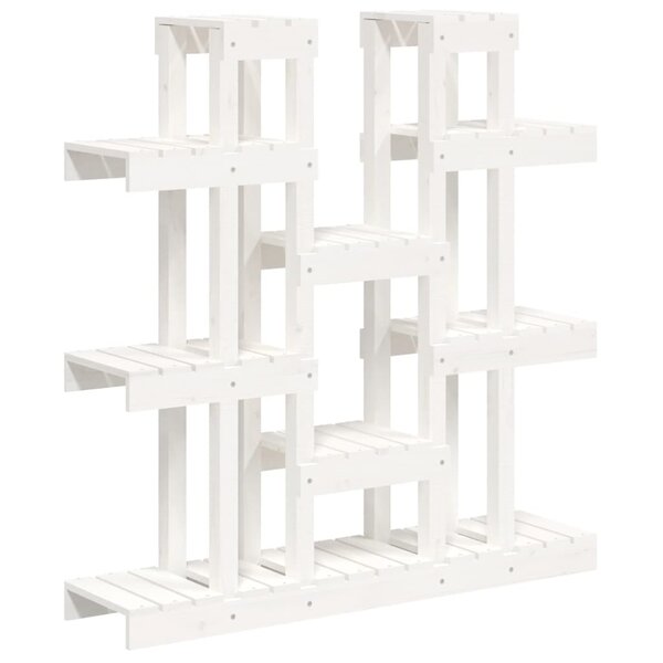 vidaXL Support à plantes Blanc 104 5x25x109 5 cm Bois massif de pin
