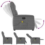 vidaXL Fauteuil inclinable de massage électrique gris foncé