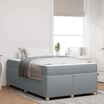 vidaXL Cadre de lit avec matelas Gris clair 120 x 190 cm tissu