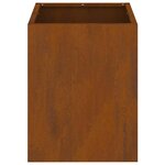 vidaXL Cache-pot de jardin Marron 32 x 32 x 40 cm Acier vieilli