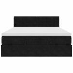 vidaXL Cadre de lit ottoman avec matelas noir 140x190 cm velours
