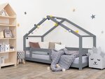 Lit cabane enfant en bois massif Gris - 120 x 200 cm