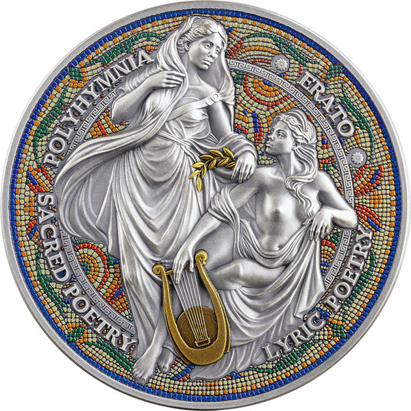 Monnaie ERATO AND POLYHYMNIA The Nine Muses 2 Oz Argent 2000 Francs Cameroon 2026